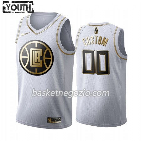 Canotte Bambino Los Angeles Clippers Personalizzate 2019-20 Nike Bianco Golden Edition Swingman